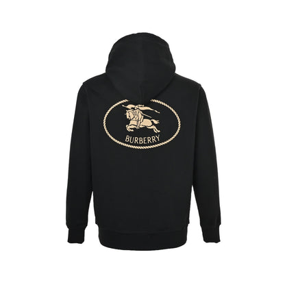 Burberry 25Fw back circle war horse print hooded sweatshirt