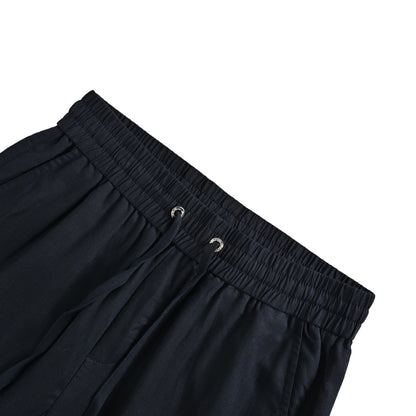 LORO PIANA LP three-color linen solid color drawstring casual trousers