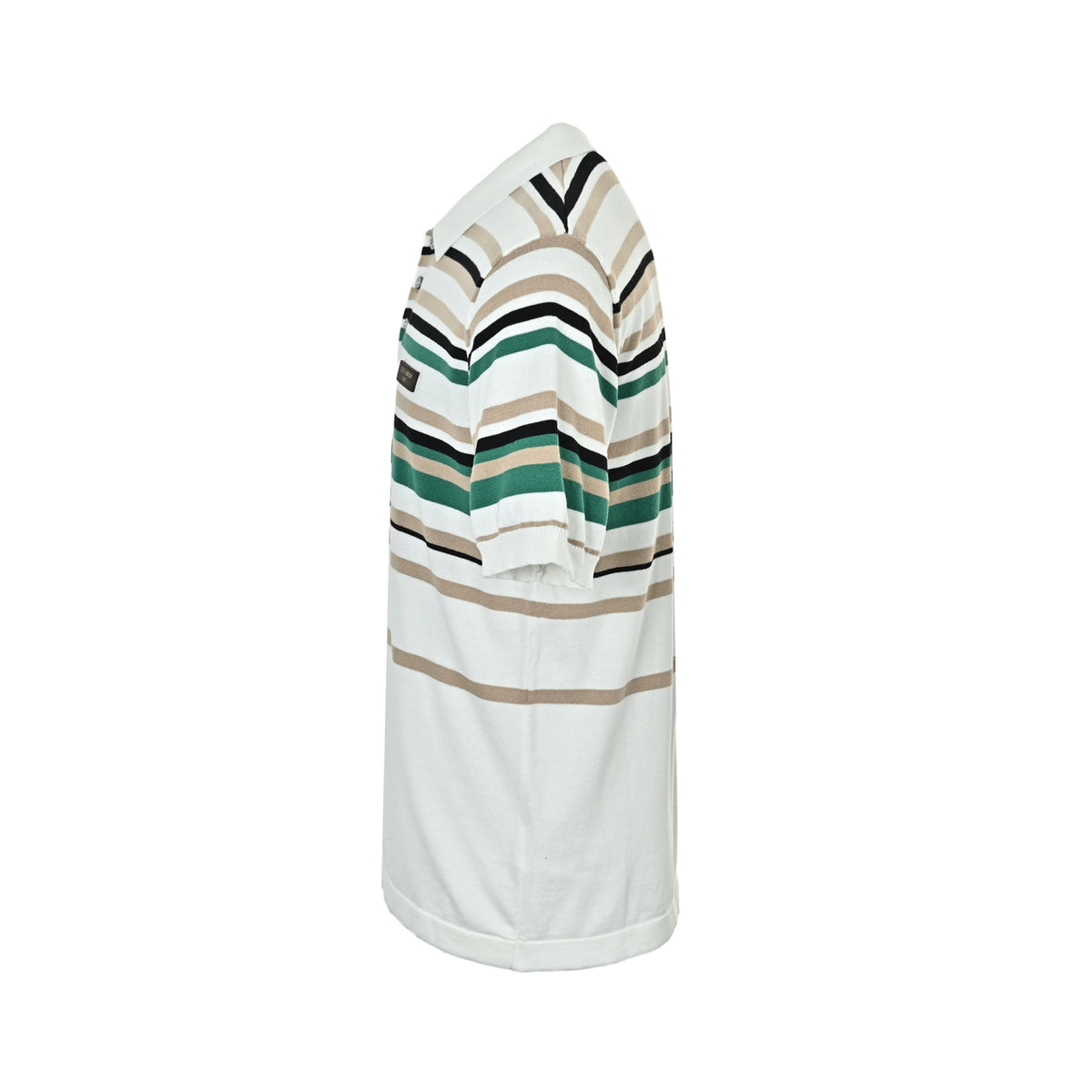 Louis Vuitton 26ss leather brand striped knitted Polo short sleeves
