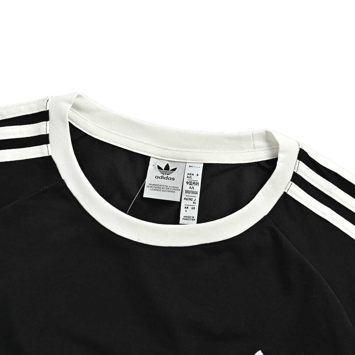 Adidas clover embroidered three-bar web short sleeves