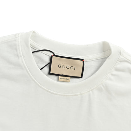 Gucci pink letter logo embroidered short sleeves