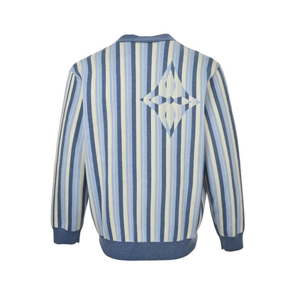 Louis Vuitton glacier blue and white striped knitted cardigan