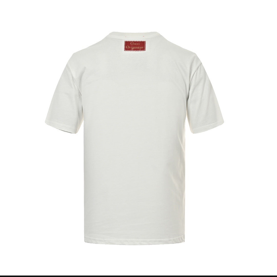 Gucci 22ss double G gold label embroidered short sleeves