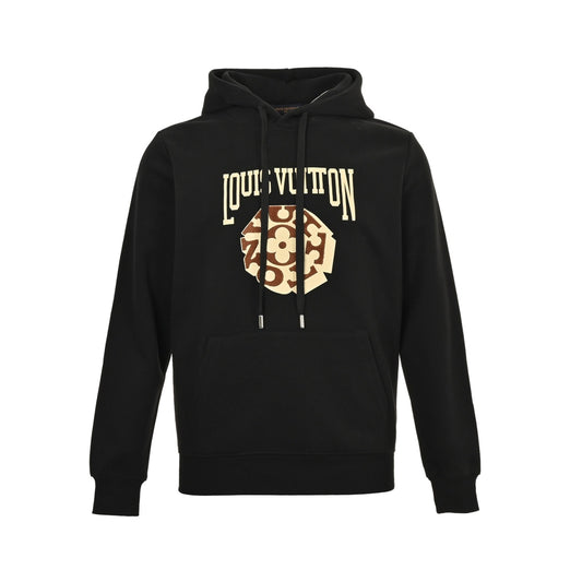 Louis Vuitton 25Fw 3D letter patch hooded sweatshirt