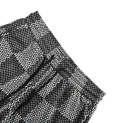 Louis Vuitton rhinestone letter logo checkerboard shorts