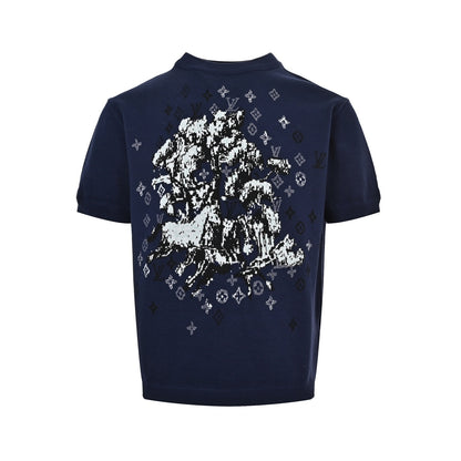 Louis Vuitton Year of the Horse intarsia colorblock jacquard knitted short sleeves