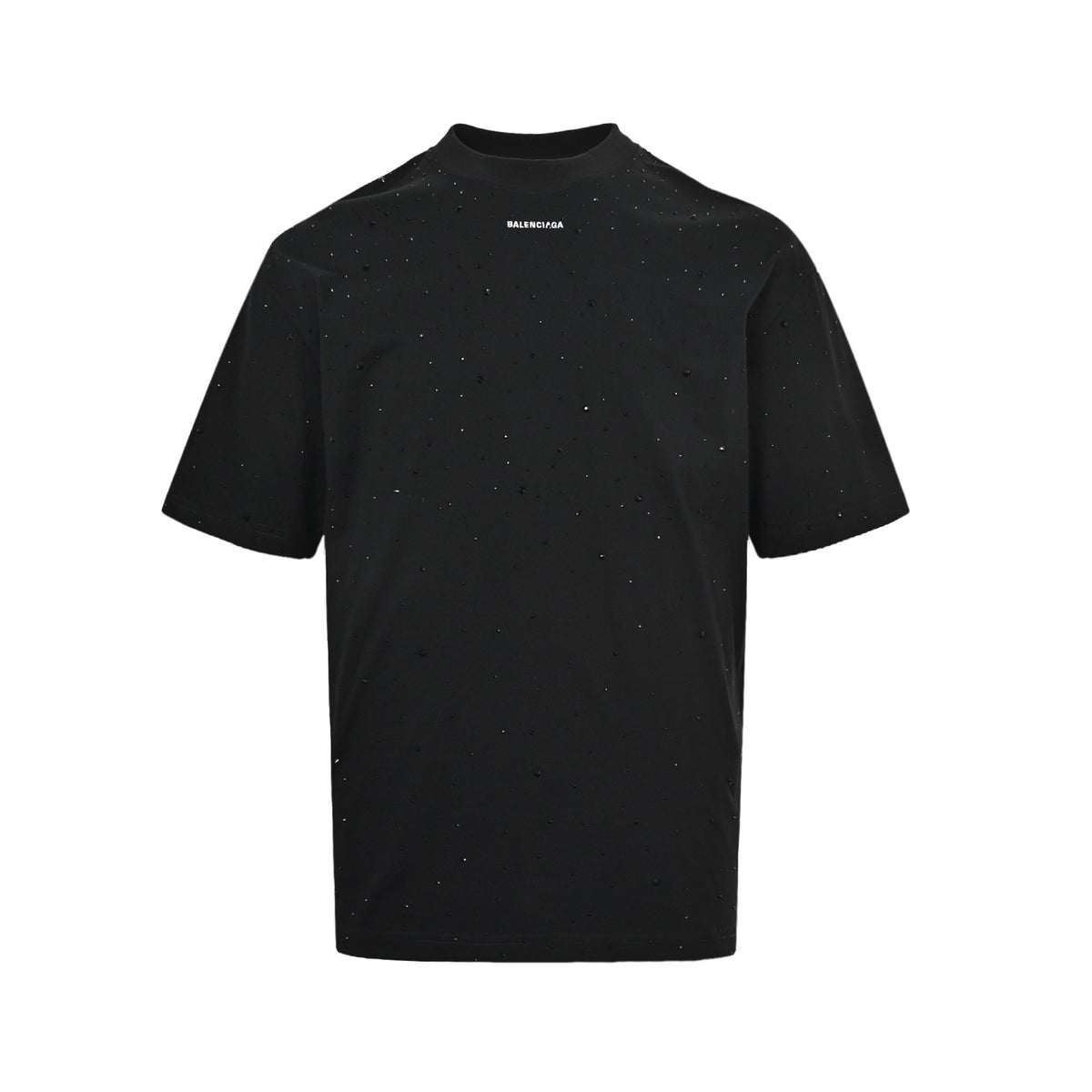 Balenciaga hot-drilled short-sleeved embroidered small letters