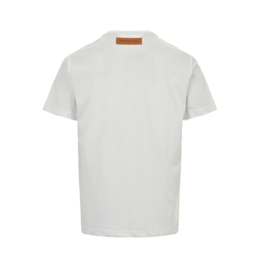 Louis Vuitton 24ss embroidered three-letter short sleeves