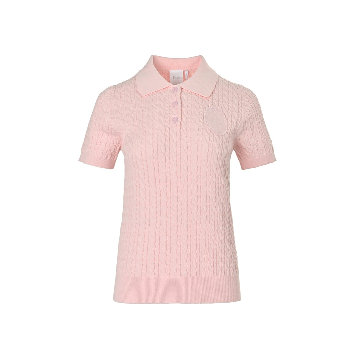 Dior embroidered logo braided knitted short sleeves