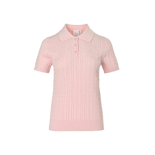 Dior embroidered logo braided knitted short sleeves