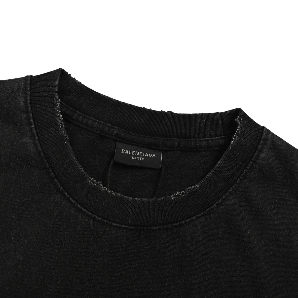 Balenciaga 25ss fried snowflake lock print distressed short sleeves
