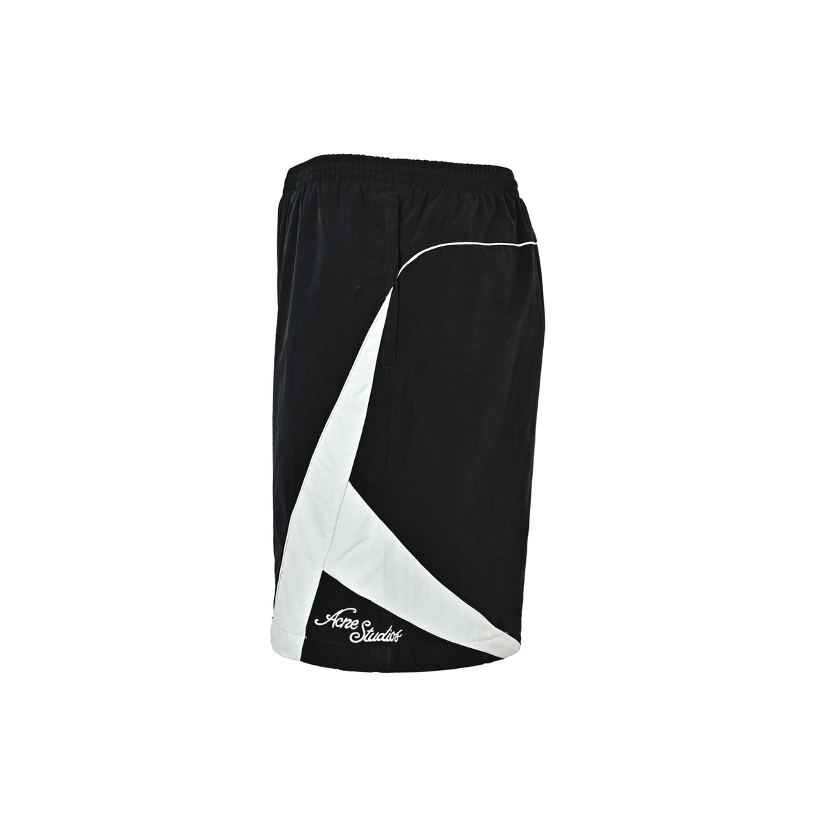 Acne Studios black and white patchwork embroidered shorts
