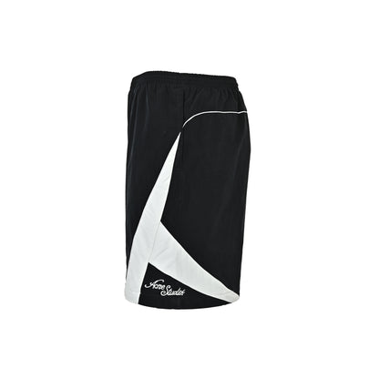 Acne Studios black and white patchwork embroidered shorts