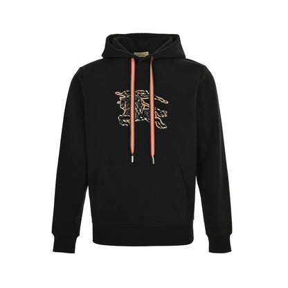 Burberry 25Fw plaid war horse flocking print hooded sweatshirt