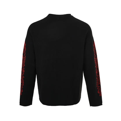 Chrome Hearts/Chrome Heart Red Patent Leather Cross Cashmere Sweater
