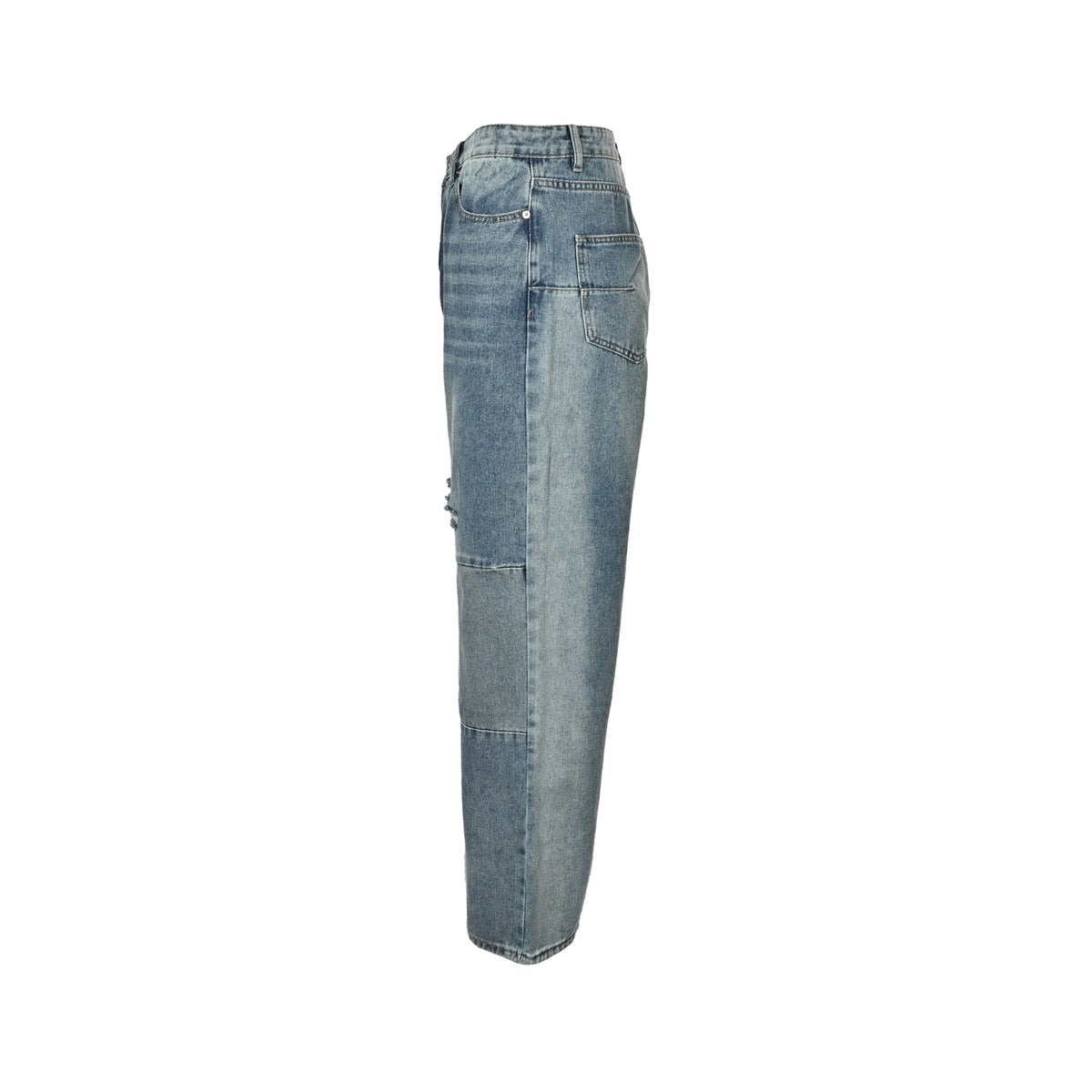 Dior distressed patchwork wide-leg jeans