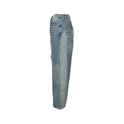 Dior distressed patchwork wide-leg jeans