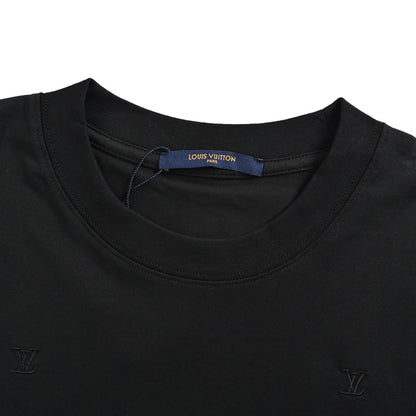 LouisVuitton/Louis Vuitton 26ss full dark pattern embroidered logo short sleeves
