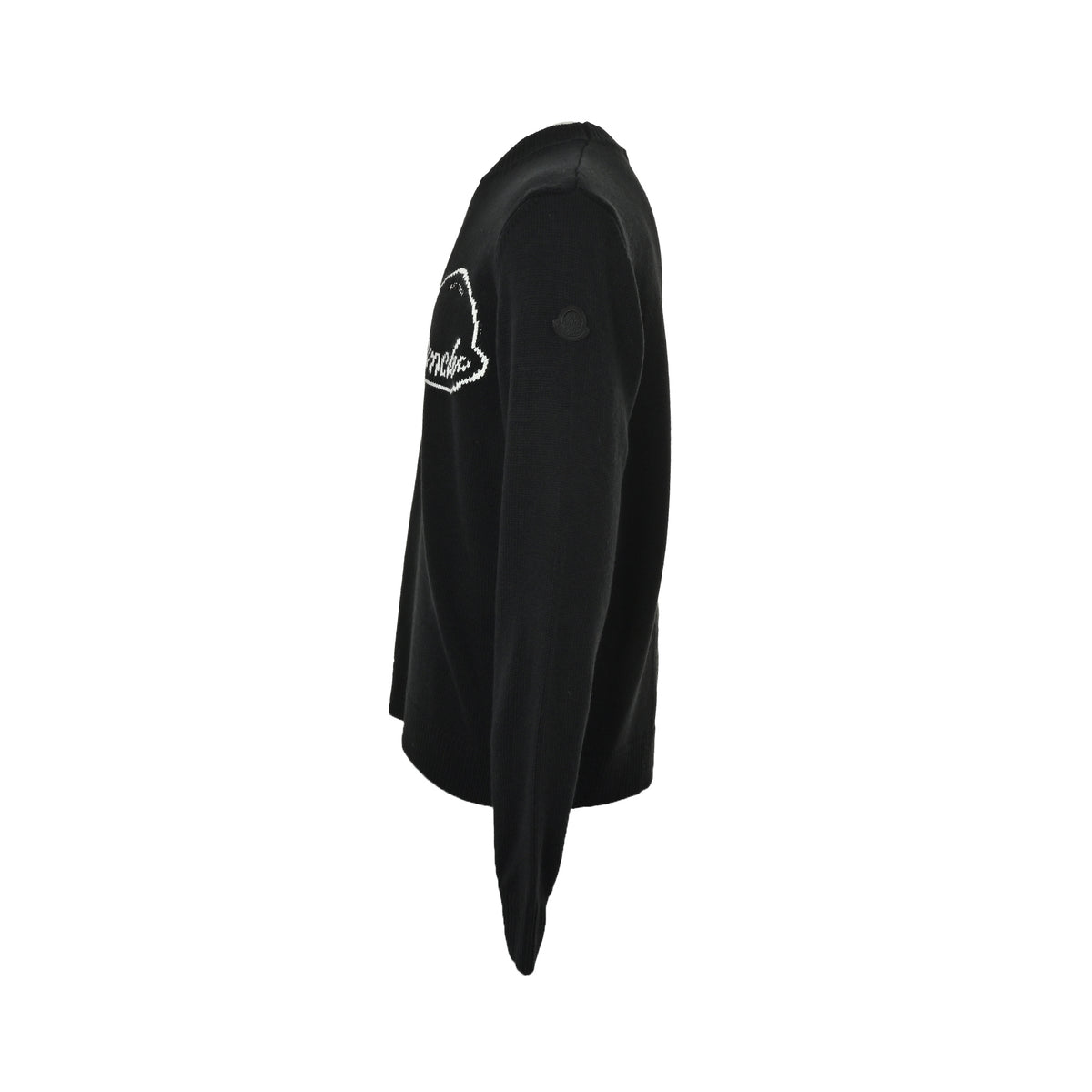 Moncler/Mask Embroidered Jacquard Logo Crew Neck Sweater
