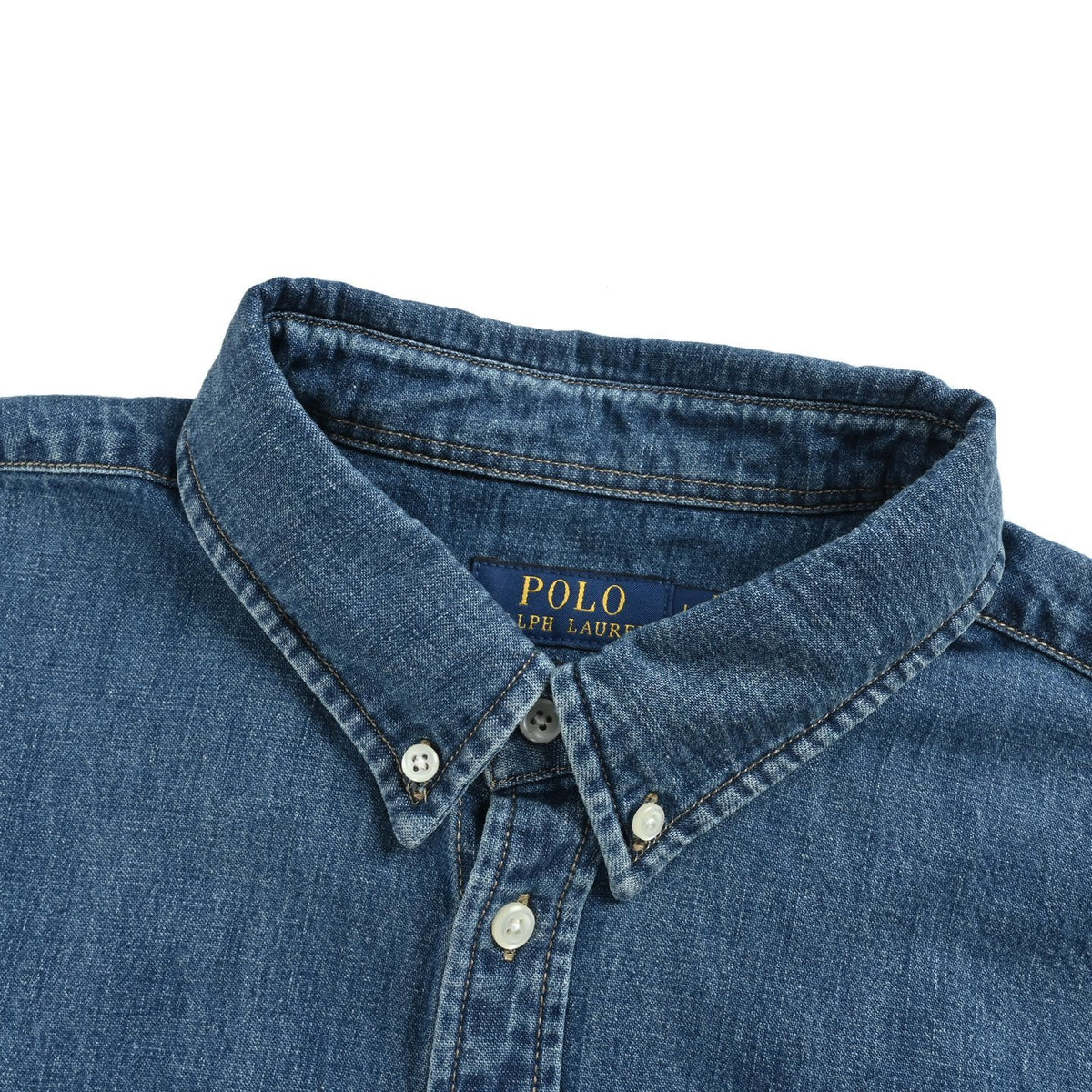 Ralph Lauren color label pony embroidered denim shirt