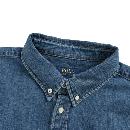 Ralph Lauren color label pony embroidered denim shirt