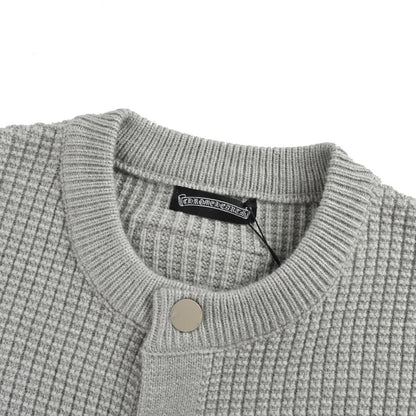 Chrome Hearts pin patch leather label knitted cardigan sweater