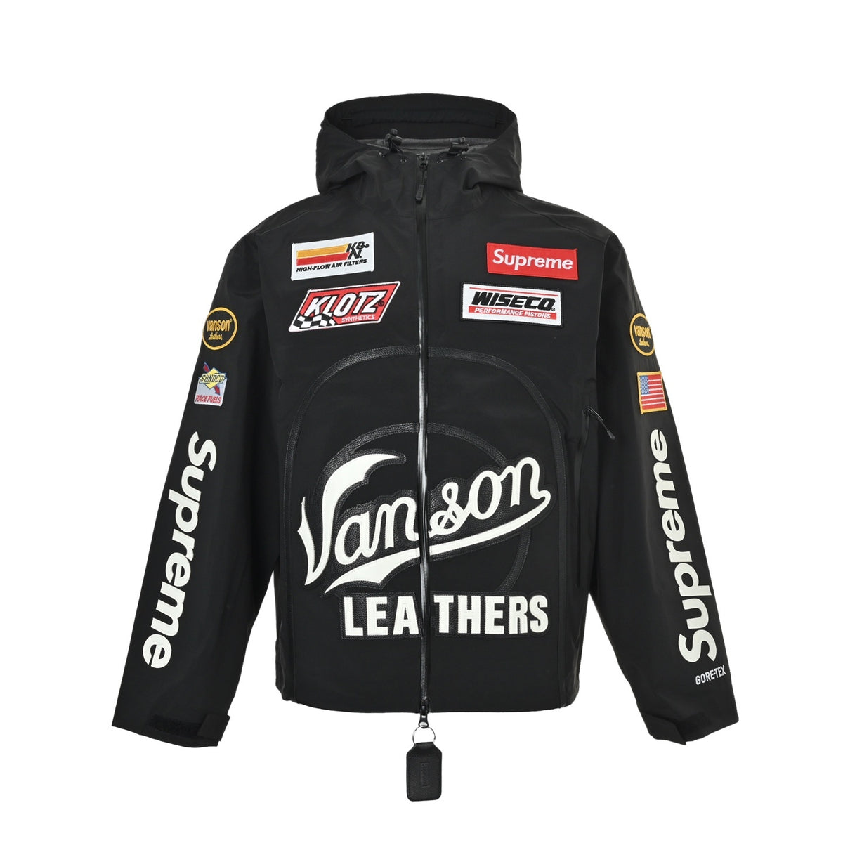 Supreme collaboration logo patch waterproof zipped jacket