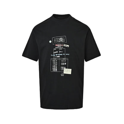 Maison Margiela bill graffiti printed round neck short sleeves
