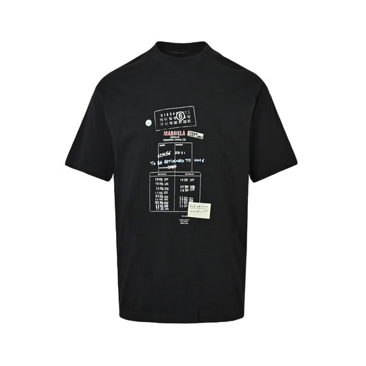 Maison Margiela bill graffiti printed round neck short sleeves