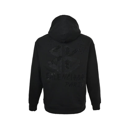 Balenciaga/Balanciaga 25Fw hot diamond double B letter embroidered hooded sweatshirt