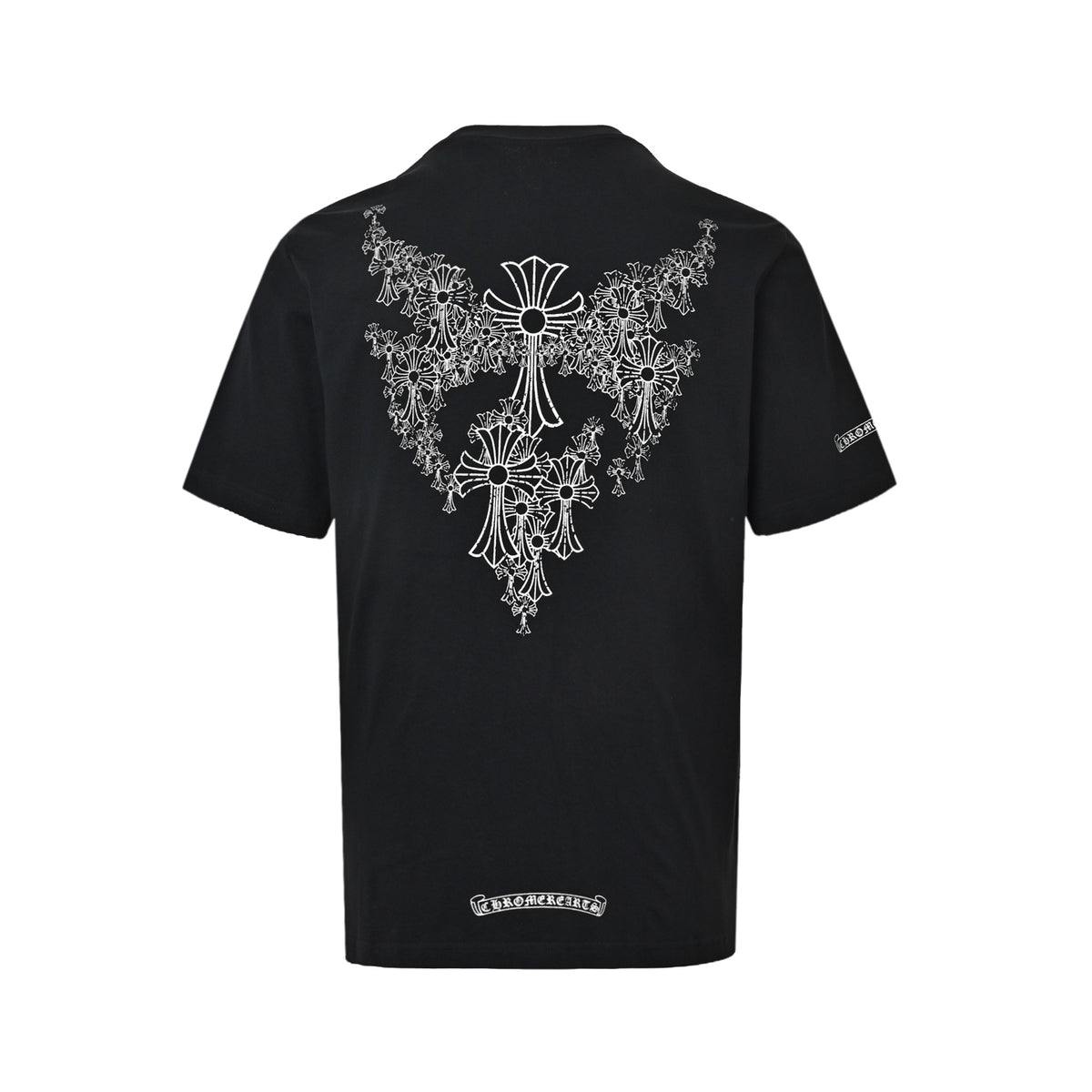 Chrome Hearts/Chrome Heart Sanskrit Cross Round Neck Short Sleeve