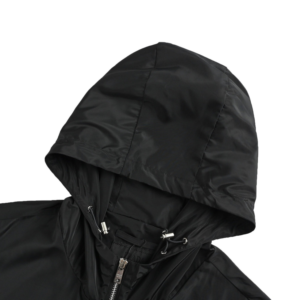 Prada Sleeve Pocket Triangle Logo Hooded Windbreaker Jacket