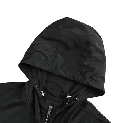 Prada Sleeve Pocket Triangle Logo Hooded Windbreaker Jacket