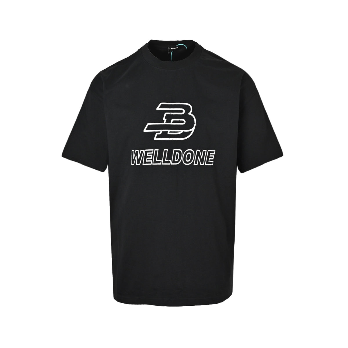 We11 Done online data damaged letter printed short sleeves