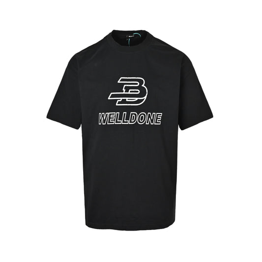 We11 Done online data damaged letter printed short sleeves