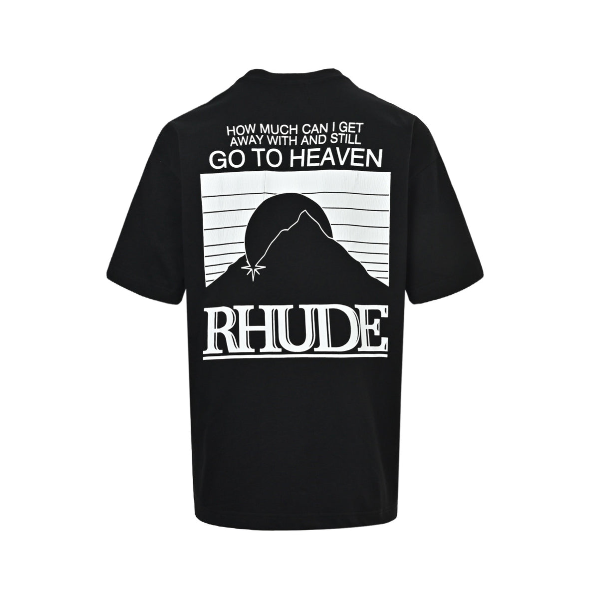 RHUDE Marlboro Mountain Sunset Print Logo American Short Sleeves
