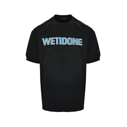 We11 Done cracked letter print washed distressed short sleeves