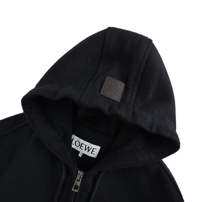 Loewe/Luo Yiwei long hooded coat with leather label