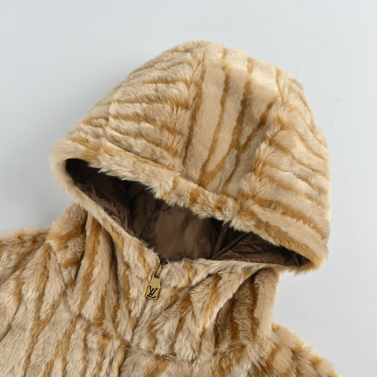 Louis Vuitton yellow pattern teddy hooded jacket