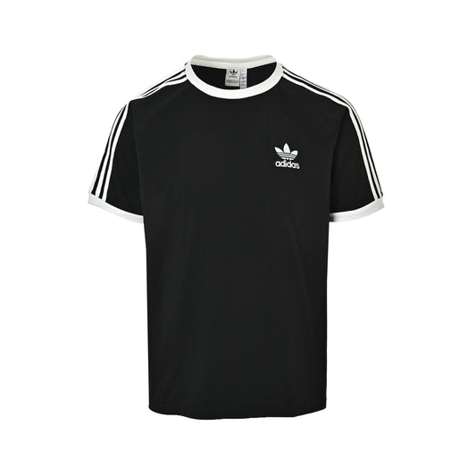Adidas clover embroidered three-bar web short sleeves