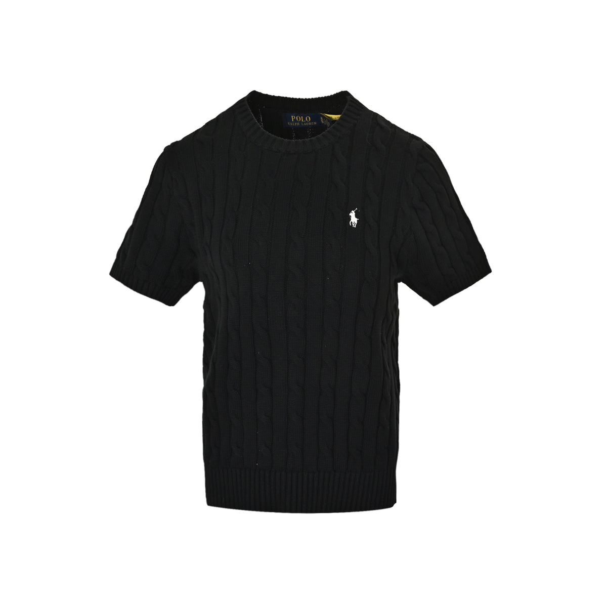 Ralph Lauren Women's Pony Embroidered Cable Knit Short Sleeve