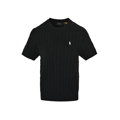 Ralph Lauren Women's Pony Embroidered Cable Knit Short Sleeve