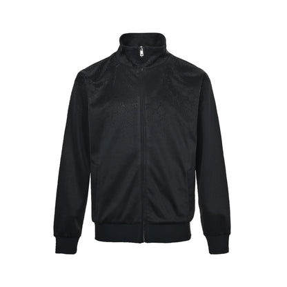 Gucci Shoulder Sequin GG Decorated with Crystal Stand Collar Zipper Jacket