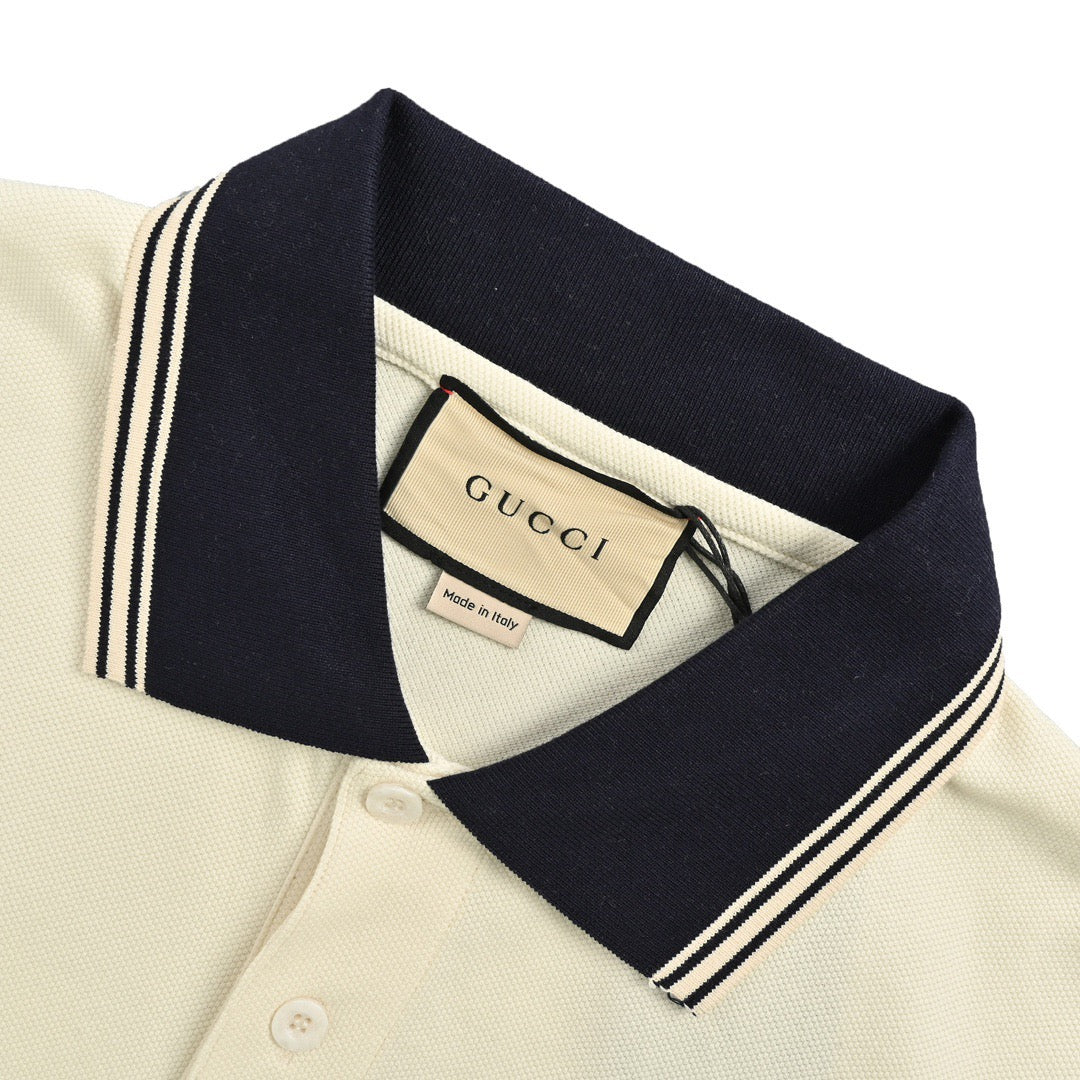 Gucci 24ss Double G embroidered Polo short sleeves on the chest
