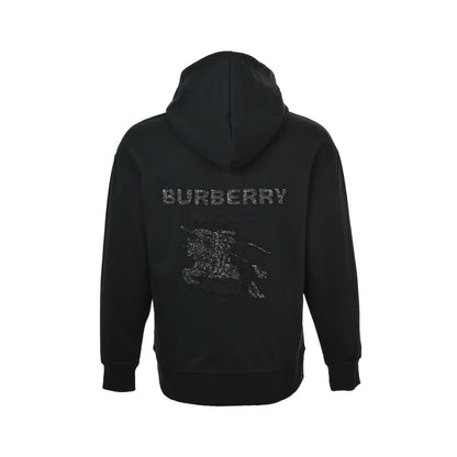 Burberry 25Fw hot diamond towel embroidered war horse hooded sweatshirt