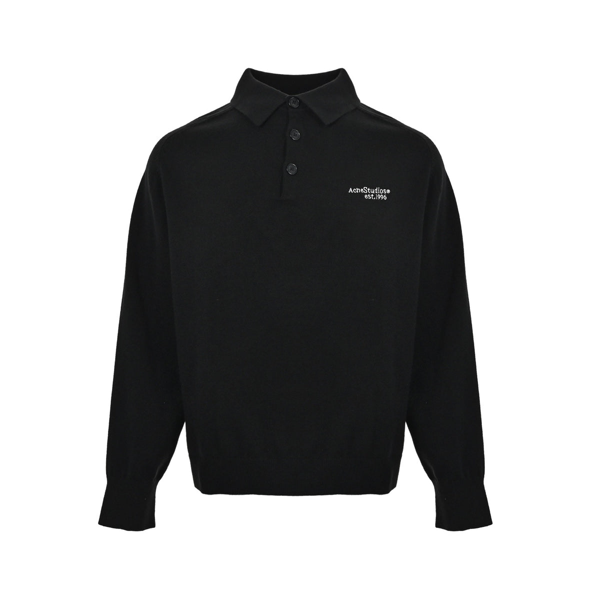 Acne Studios small logo embroidered knitted Polo sweater