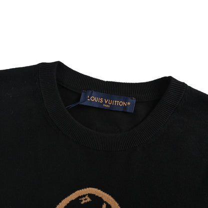 Louis Vuitton 26ss mushroom logo jacquard knitted short sleeves