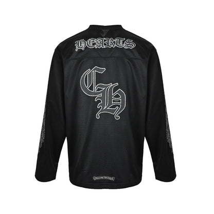 Chrome Hearts/Chrome Heart Glitter Sanskrit Hockey Mesh Long Sleeve