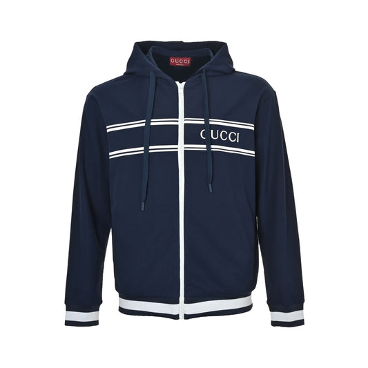 Gucci G letter tape zipper hooded jacket