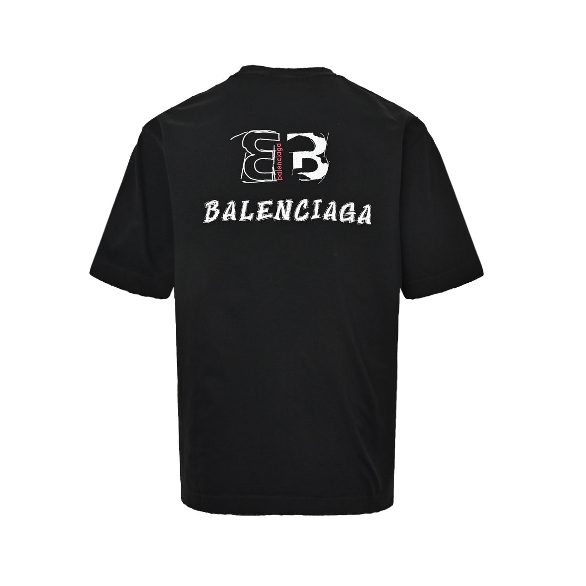 Balenciaga double B embroidered short sleeves on the front and back